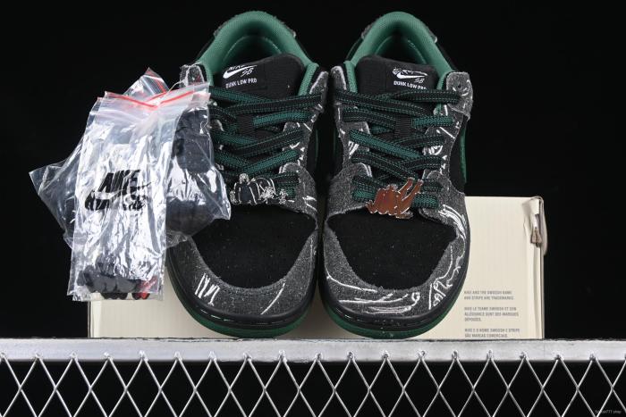 Nike There Skateboards x Nike SB Dunk Low Graffiti Art Style Collaboration SB Low-Top Casual Skate Shoes - HF7743-001