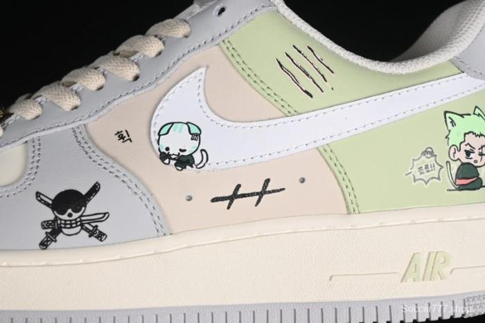 Nike Air Force 1'07 Low  Three Blade Flow  One Piece Series - Zoro's Santoryu Casual Sneakers - CJ0304-510