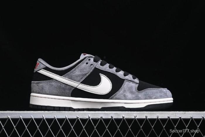 Nike SB Dunk Low Supreme Collaboration - Carbon Black Grey Pig Anniversary High-End Custom Low-Top Casual Skate Shoes - XX3186-206
