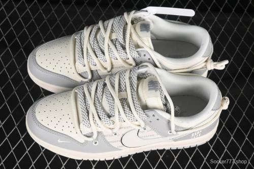 Nike SB Dunk Low UN Series Strap Swoosh White Anniversary Custom Low-Top Casual Skate Shoes - DM6868-079