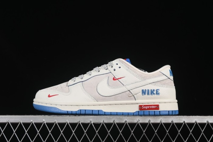 Nike SB Dunk Low Anniversary Custom Collaboration Triple Swoosh Cream White Blue Sole Low-Top Casual Skate Shoes - SC9207-411