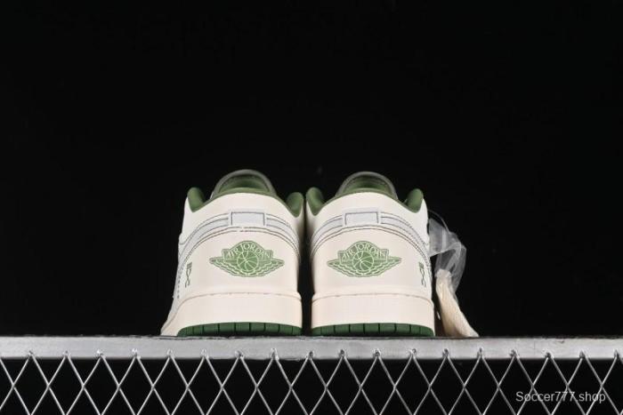 Nike Air Jordan 1 Low OFF-WHITE Collaboration - Retro Basketball Shoes with Beige Green Stitching - CF3688-021