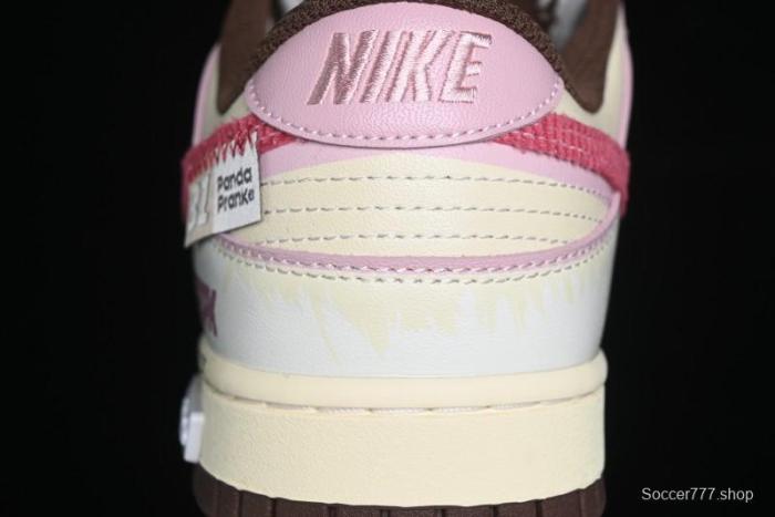 Nike Dunk Low Retro Casual Sneakers in Brown and Sail with Panda Mischief Skyline Theme - DD1503-124