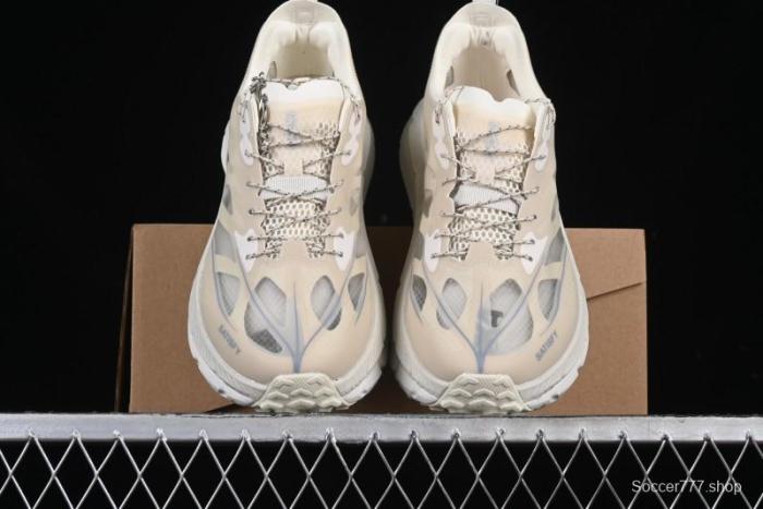 HOKA ONE ONE Satisfy Running Mafate Trail Low-Cut Cushioned Outdoor Hiking Shoes - 1157050 BONE