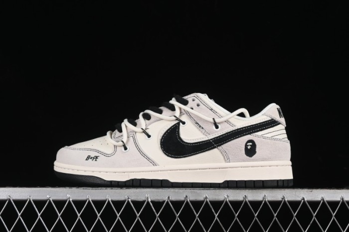 Nike SB Dunk Low BAPE Collaboration - Strap Black Hook Anniversary High-End Custom Low-Top Casual Skate Shoes SJ2068-299