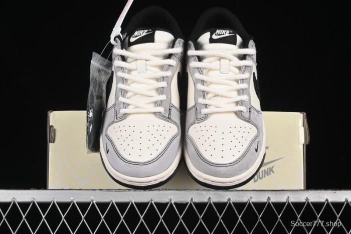 Nike SB Dunk Low KAWS Series - Grey White Black Swoosh Anniversary High-End Custom Low-Top Casual Skate Shoes - MM1089-015