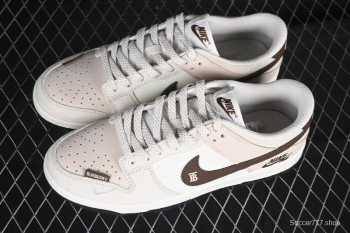 Nike SB Dunk Low Burberry Collaboration Patch Brown Swoosh Anniversary Custom Low-Top Casual Skate Shoes - DJ2024-088