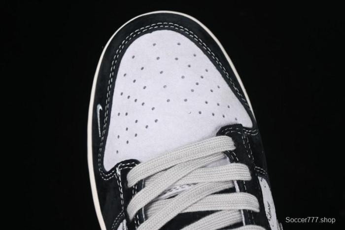 Nike SB Dunk Low Stussy Collaboration - Black Grey Pig Leather Anniversary Custom Edition Low-Top Casual Sneakers - XX3168-008