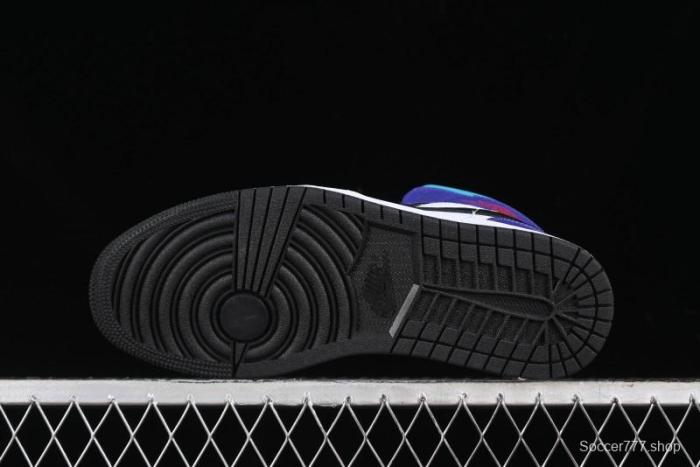 Nike Air Jordan 1 Mid AJ1 Lakers Colorway Black White Purple Mid-Top Casual Sneakers - DQ8426-154
