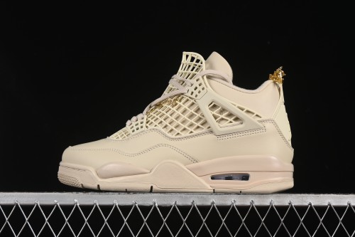 Nike Air Jordan 4 Retro Basketball Shoes in Rattan with NET Design - FN7251-200