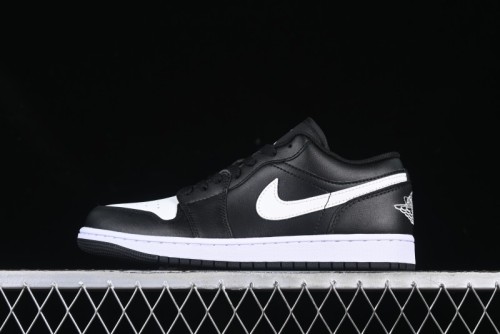 Nike Air Jordan 1 Low Retro Basketball Shoes in Black and White - 553558-043