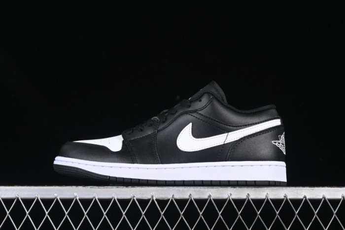 Nike Air Jordan 1 Low Retro Basketball Shoes in Black and White - 553558-043