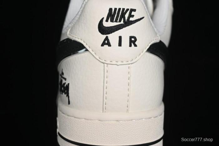 Nike Air Force 1 '07 Low Stussy Collaboration - Black Sail Metallic Silver - XZ3328-506
