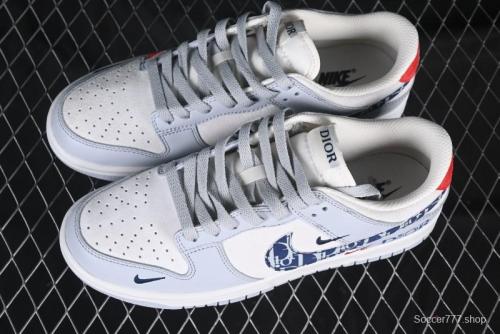 Nike SB Dunk Low Dior Collaboration Dark Blue Swoosh Anniversary High-End Custom Low-Top Casual Sneakers - DJ2024-126