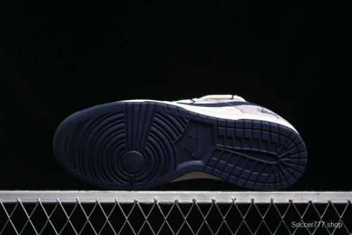 Nike SB Dunk Low Stussy Collaboration - Navy Blue Embroidery Swoosh Anniversary Custom Low-Top Casual Sneakers - SJ2068-296