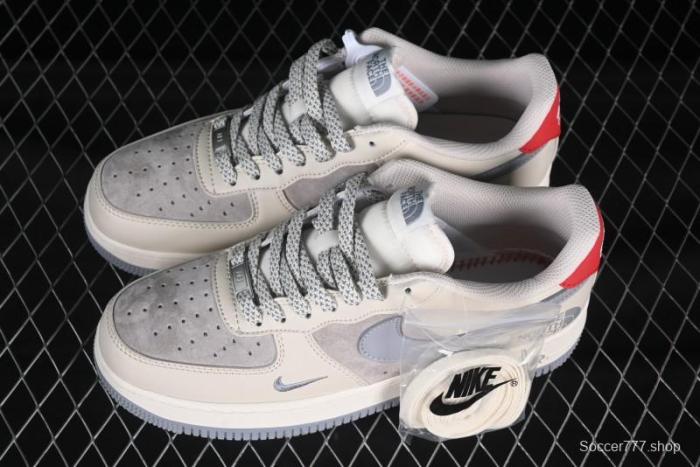 Nike Air Force 1 '07 Low The North Face Collaboration Patchwork Pigskin Red Tail Casual Sneakers - XZ6188-649