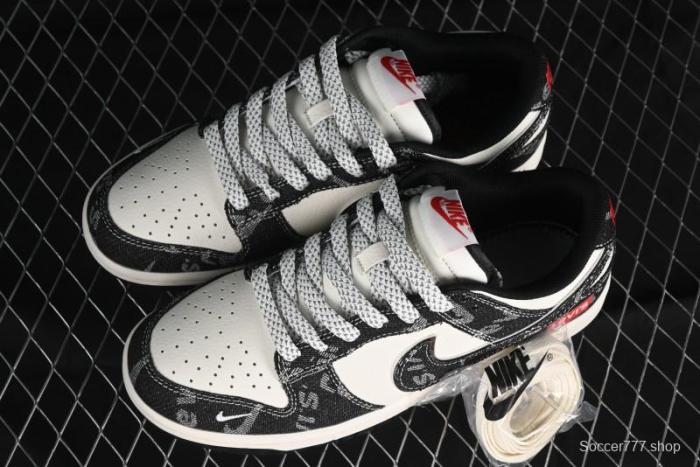 Nike SB Dunk Low Levi's Collaboration - Black Printed Denim Anniversary Customized Low-Top Casual Sneakers - XX2025-109