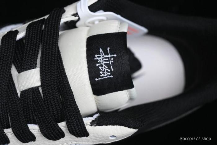 Nike Air Force 1 '07 Low Stussy Collaboration - Black White Mini Swoosh Low-Top Casual Sneakers - SJ6698-010
