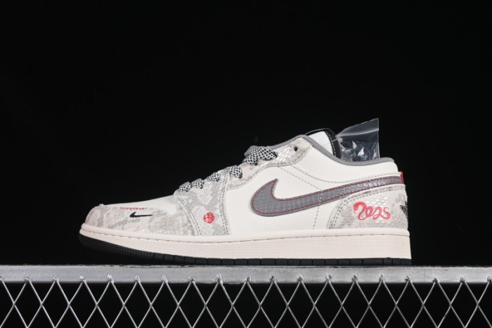 Nike Air Jordan 1 Low Retro Basketball Shoes with Snake Scale Design - SJ9950-054
