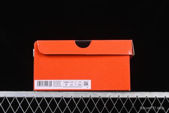 Nike Travis Scott x Fragment Design x Air Jordan 1 Low OG SP AJ1 Retro Sneakers with Reverse Swoosh - XZ6188-056