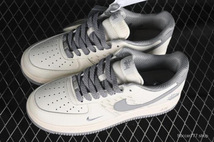 Nike Air Force 1 '07 Low Stussy Collaboration - Brushed Grey Low-Top Casual Sneakers - XZ3328-005