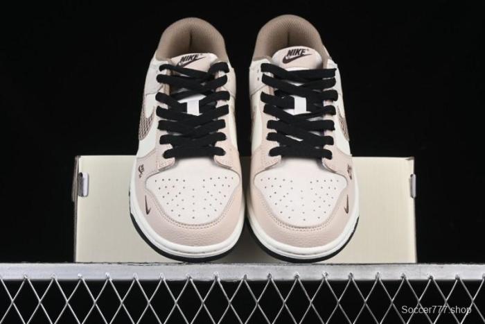 Nike SB Dunk Low Dior Collaboration Cream Coffee Floral Swoosh Anniversary Custom Low-Top Casual Sneakers - DJ2024-097