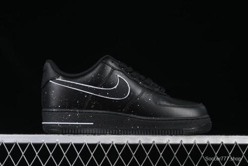 Nike Air Force 1 '07 Low 2D Anime Theme Black White Splatter Casual Sneakers - CK0316-059