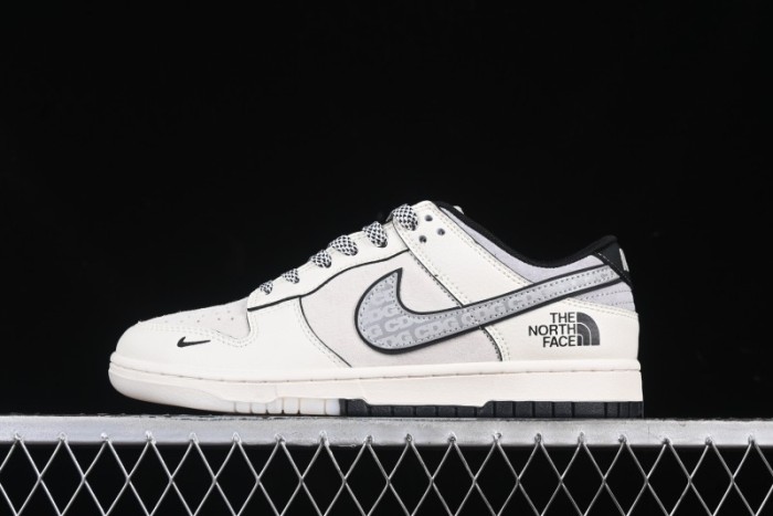 Nike SB Dunk Low The North Face x CDG Triple Collaboration Black Letter Grey Swoosh Anniversary Custom Low-Top Casual Skate Shoes - DM6868-029