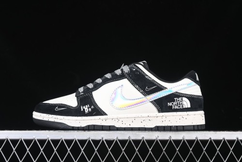 Nike SB Dunk Low The North Face Collaboration Beige Black Iridescent Swoosh Anniversary Custom Low-Top Casual Skate Shoes - DM6868-018