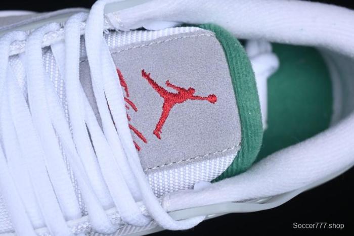 Nike Air Jordan 4 Remastered AJ4 Retro Sneakers in White Green with Gum Sole - FQ7939-103