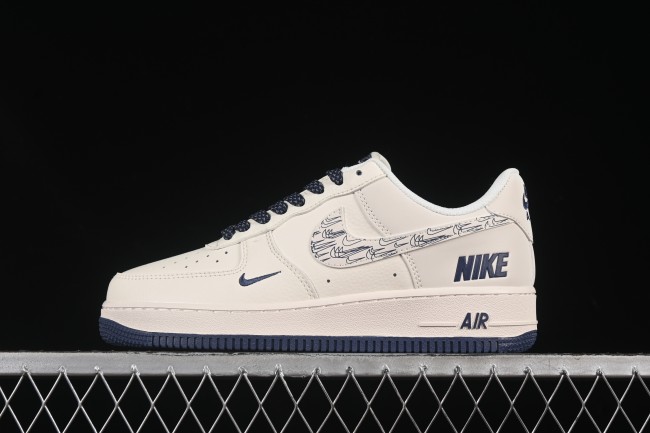 Nike Air Force 1'07 Low Collaboration Sneakers in Dark Blue with Mini Swoosh Logo - HH7518-047