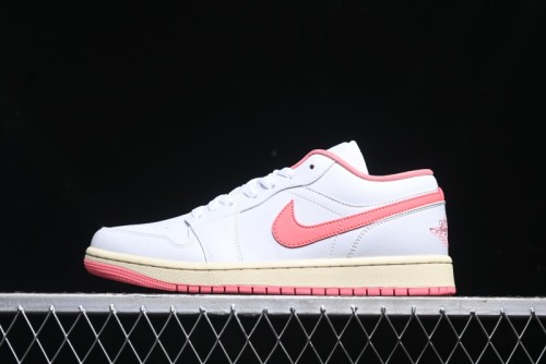 Nike Air Jordan 1 Low AJ1 White Pink Low-Top Casual Sneakers - DC0774-109