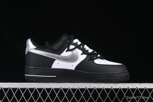 Nike Air Force 1'07 Low Silver Wing Panda Casual Sneakers with Strap - ZH0316-064