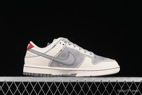 Nike SB Dunk Low Stussy Collaboration - Light Grey White Anniversary High-End Custom Low-Top Casual Skate Shoes - SJ2068-302