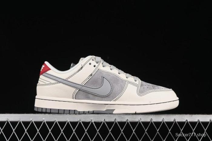 Nike SB Dunk Low Stussy Collaboration - Light Grey White Anniversary High-End Custom Low-Top Casual Skate Shoes - SJ2068-302