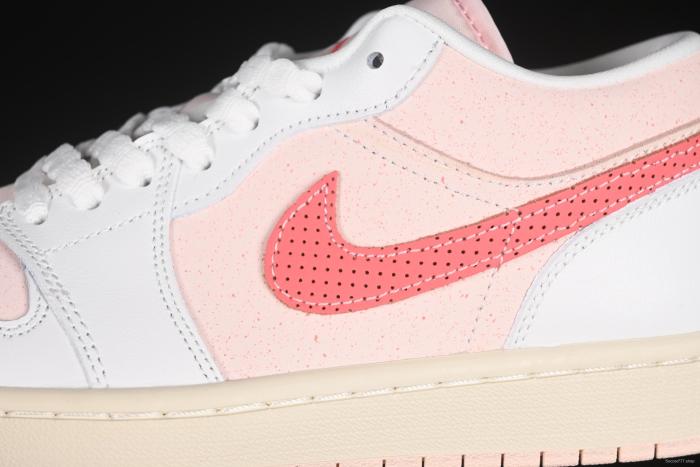 Nike Air Jordan 1 Low AJ1 White Pink Low-Top Casual Lifestyle Sneakers - IB8156-133