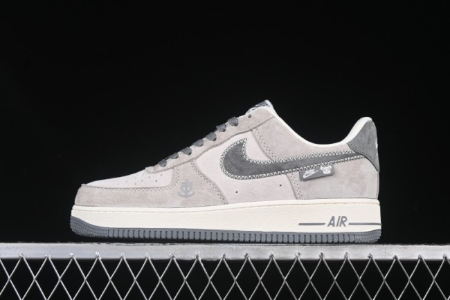 Nike Air Force 1 '07 Low Violent Bear Collaboration Grey Embroidered Swoosh Low-Top Casual Sneakers - KK1988-047