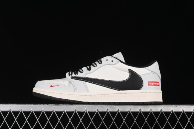 Nike Travis Scott x Fragment Design x Air Jordan 1 Low OG SP AJ1 Supreme Collaboration - Mist Blue Low-top Casual Sneakers - SJ2068-119