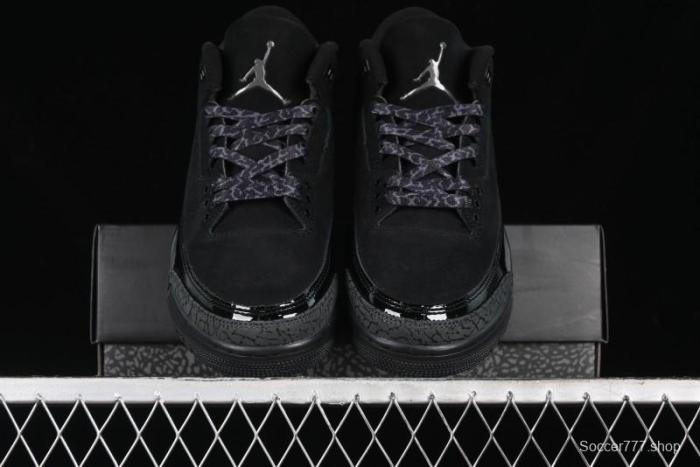 Nike Air Jordan 3 Retro Basketball Shoes in Midnight Black - CT8532-001