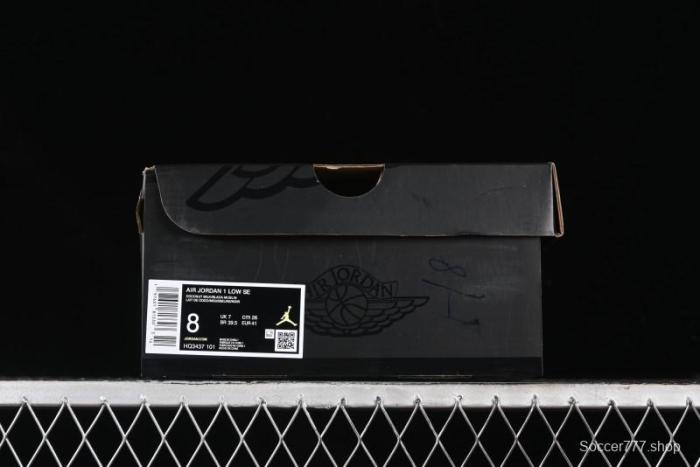 Nike Air Jordan 1 Low  Coconut Milk Black  Casual Basketball Shoes with Contrast Swoosh - HQ3437-101