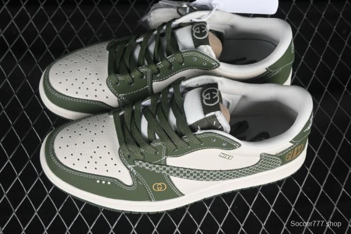 Nike Air Jordan 1 Low OG SP Travis Scott x Fragment Design Retro Green Casual Sneakers - LD2025-002