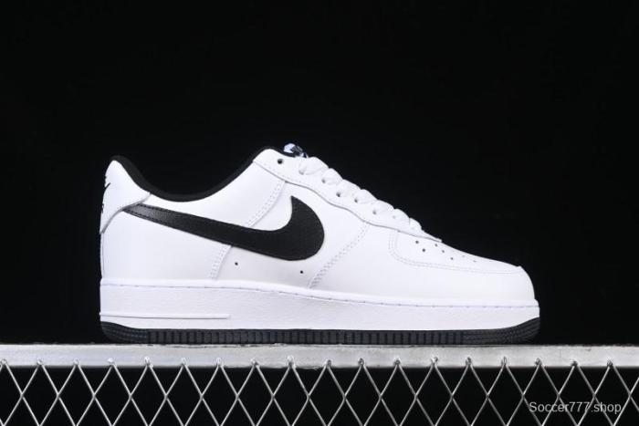 Nike Air Force 1 '07 Low White Black Swoosh Casual Sneakers - 315122-103