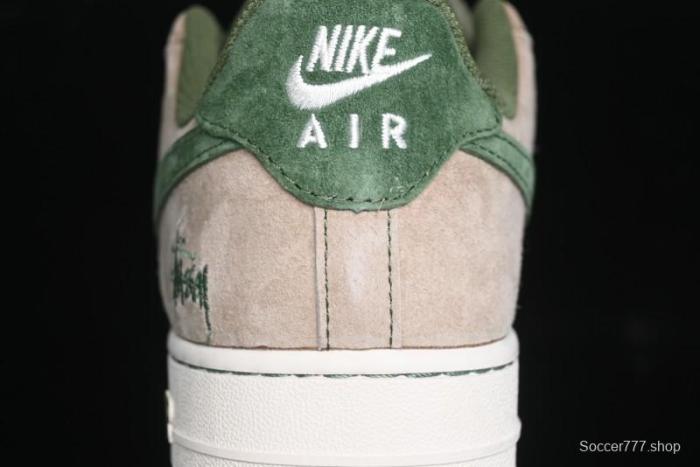 Nike Air Force 1 '07 Low Stussy Collaboration Light Brown Green Low-Top Casual Sneakers - XZ6188-666
