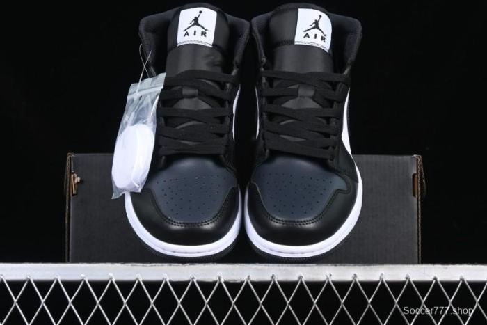Nike Air Jordan 1 Mid AJ1 Basketball Shoes in Black White Gray - DQ8426-010