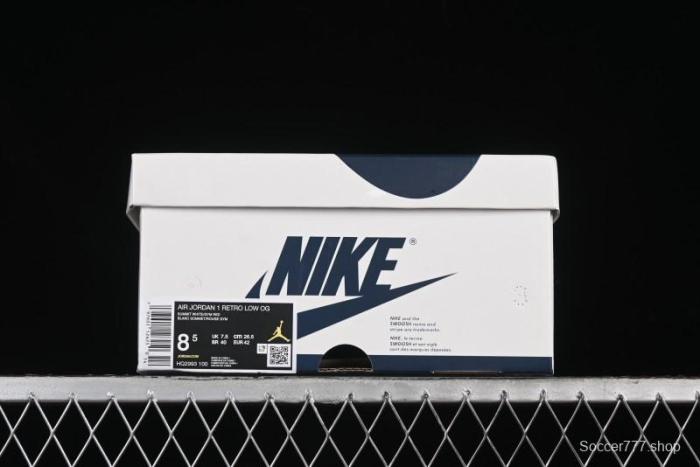 Nike Air Jordan 1 Low OG  Howard University  Casual Sneakers with Blue Toe and Red Heel - HQ2993-100