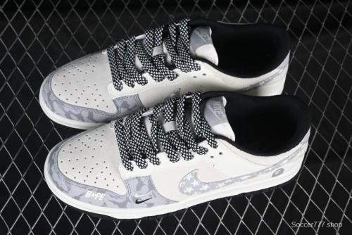 Nike SB Dunk Low BAPE Collaboration Full Print Star Gray Swoosh Anniversary Custom Low-Top Casual Skate Shoes - DJ2024-120