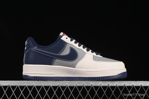 Nike Air Force 1 '07 Low Supreme Collaboration Grey Blue Casual Sneakers - HH7518-054