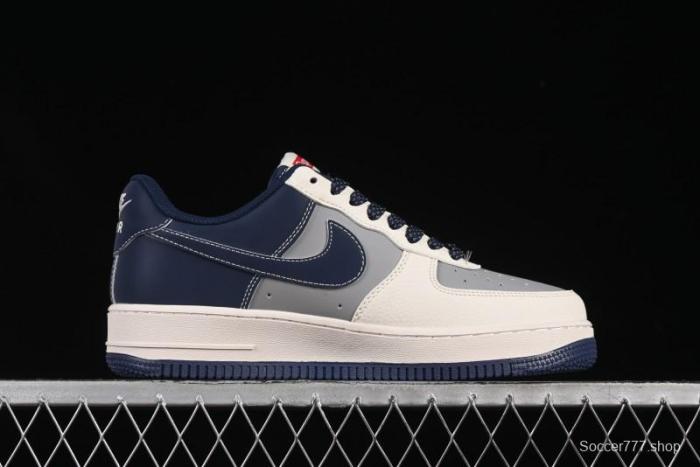 Nike Air Force 1 '07 Low Supreme Collaboration Grey Blue Casual Sneakers - HH7518-054