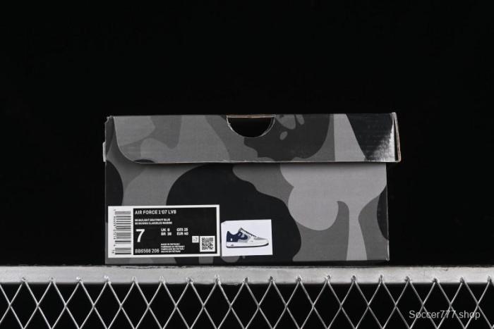Nike Air Force 1 '07 Low Bape Collaboration - Deep Blue Grey Low-Top Casual Sneakers BB6566-206