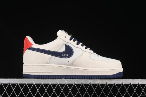 Nike Air Force 1'07 Low Dior Collaboration Navy Blue Red Sole Low-Top Casual Sneakers - KK1988-067